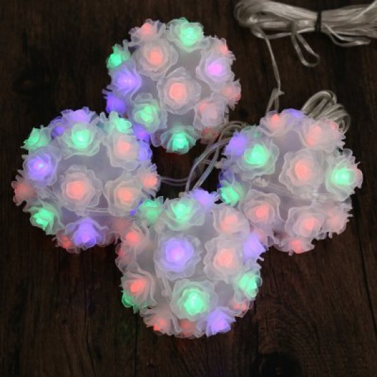 RGB Solar Powered LED Rose Flower Lamp