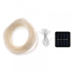 Solar Powered 100-LED Hollow Soft Tube  Copper Wire String Light Lamp
