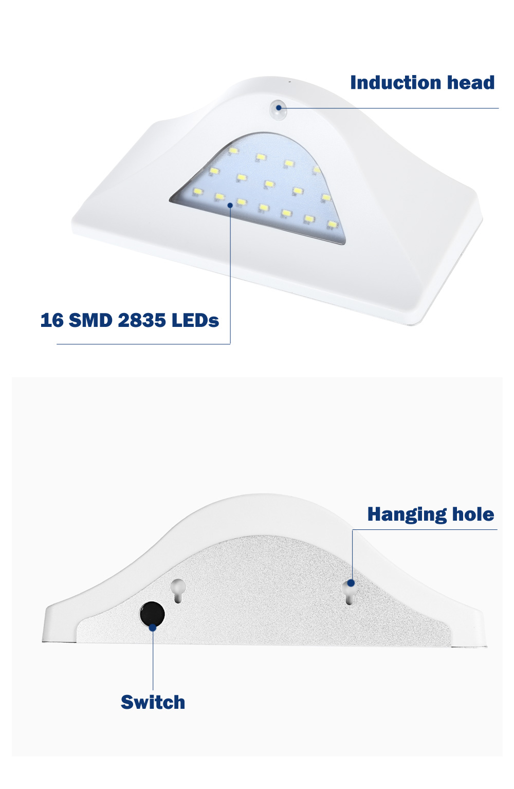 16 LEDs Solar Powered Motion Sensor Light Wall Lamp