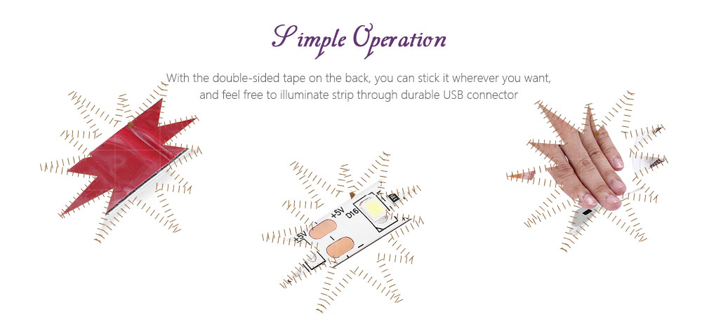 KPSSDD Gesture Sensor Light Strip Home Decoration - White 2pcs