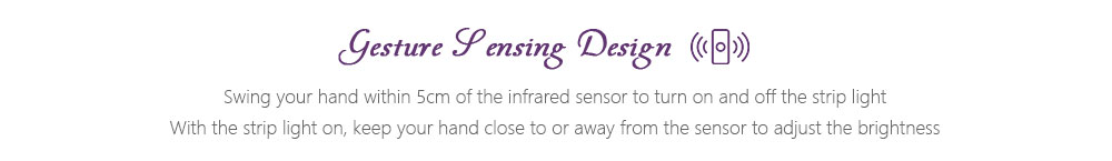 KPSSDD Gesture Sensor Light Strip Home Decoration - White 2pcs