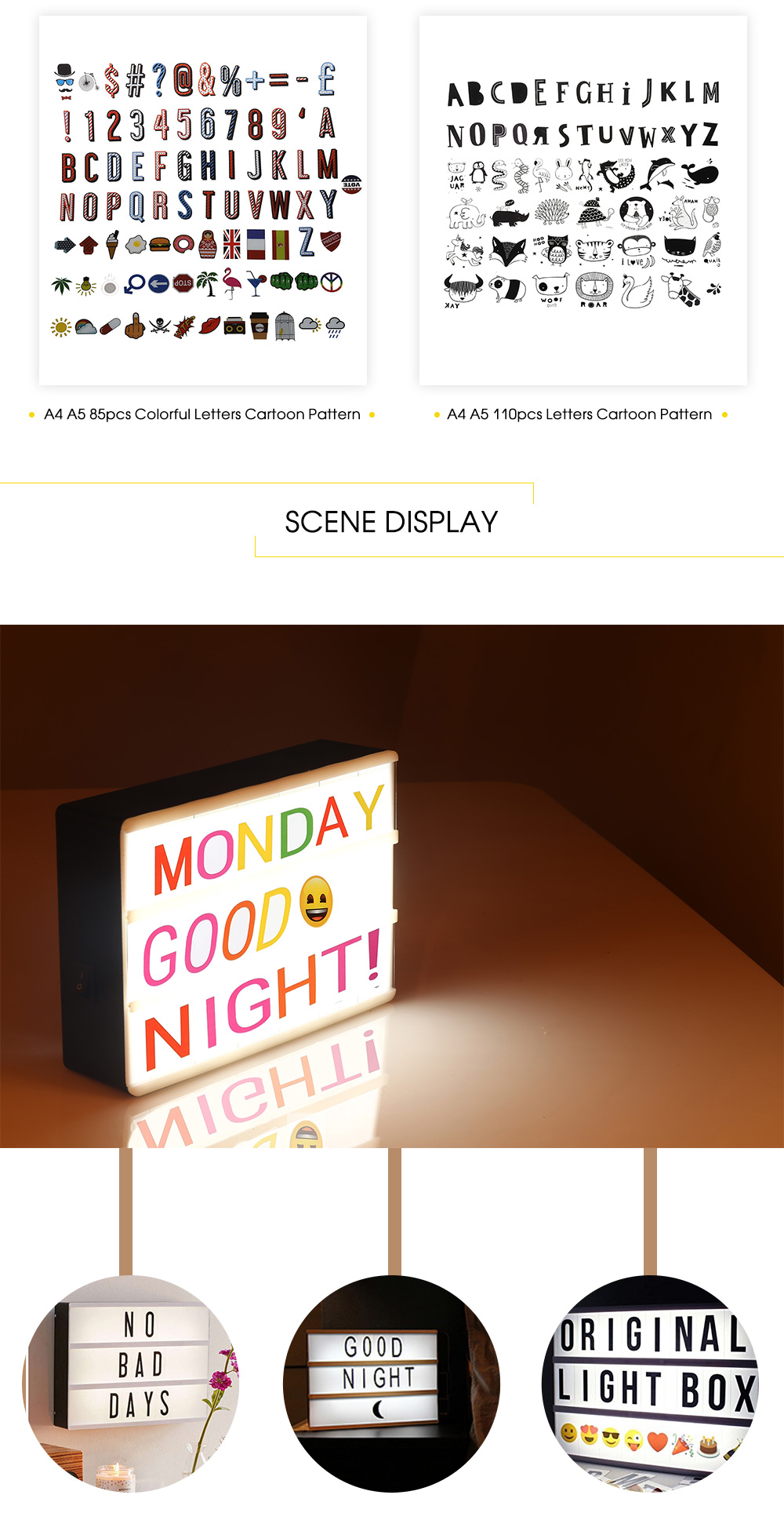 Creative Free Combination Cards for LED Night Light Box
