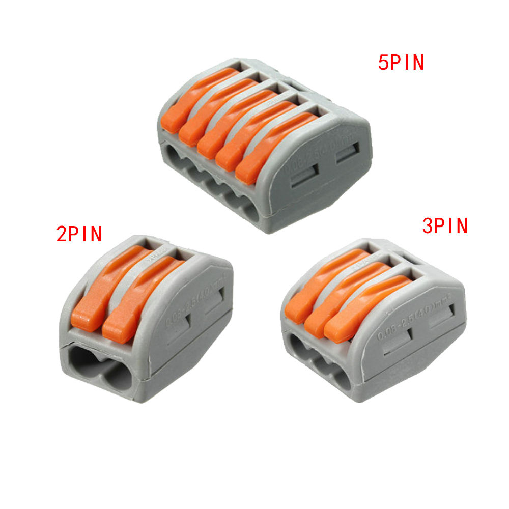 ZDM 5PCS ET25 2/3/5 Pins 32A Spring Terminal Block Electric Cable Wire Connector