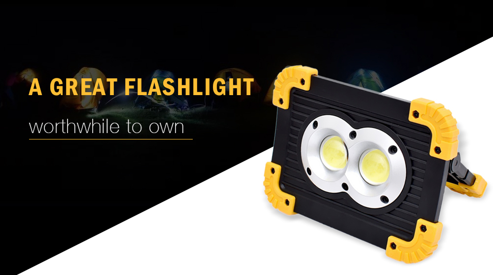 Chargeable Portable Flood Light with Handle COB 20w USB Cable Charging Bank for Outdoor Camping  