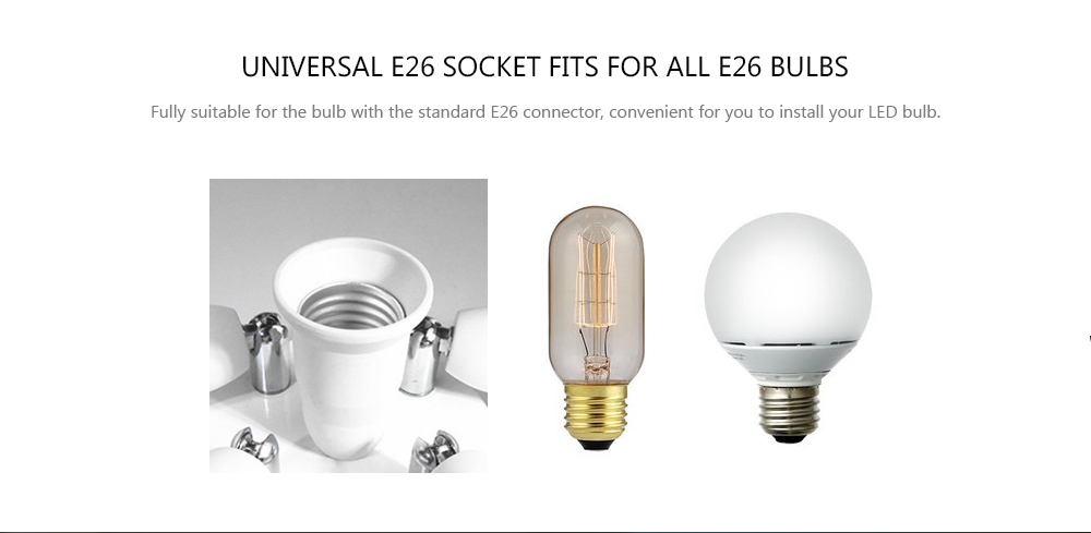 E26 1 to 5 Universal Conversion Socket